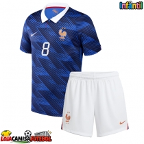 Camisa de Futebol França Aurelien Tchouameni #8 Equipamento Principal Infantil Mundo 2026 Manga Curta (+ Calças curtas)